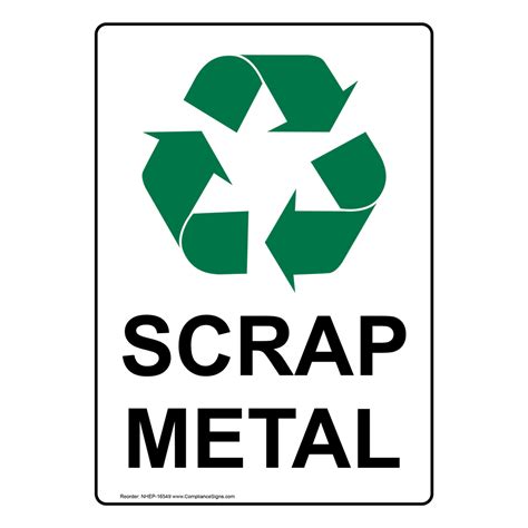Scrap Metal Sign Nhe 16549 Recycling Trash Conserve