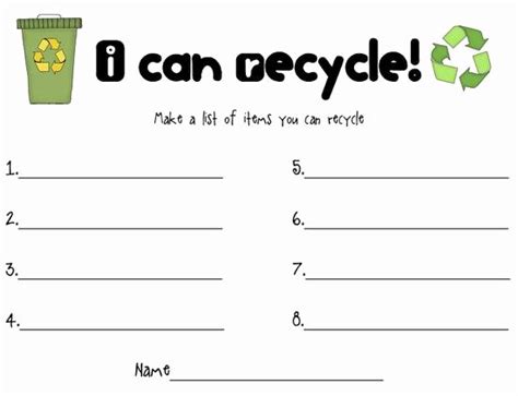 50 Reduce Reuse Recycle Worksheet