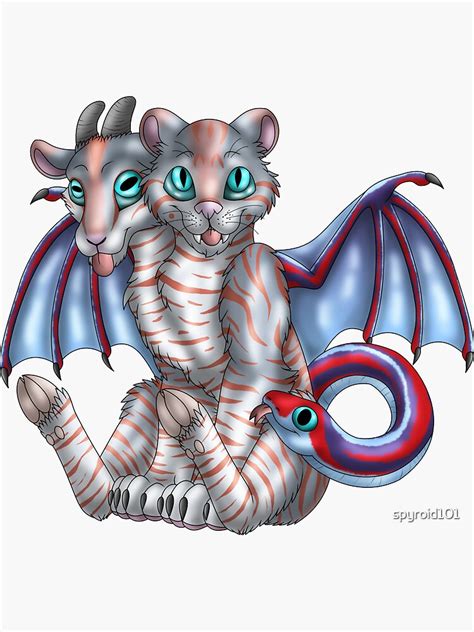 Chimera Cubs Red On Blue Tabby Sticker For Sale By Spyroid101