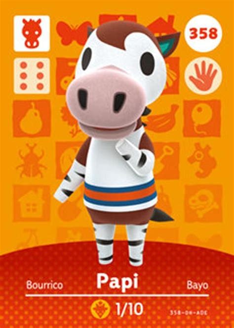 Acnh Papi Amiibo Card Animal Crossing Etsy In 2021 Animal Crossing