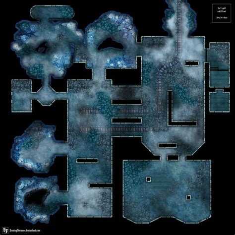 Clean Gridless Icy Mine Battlemap 38x38 Roll20 By Savingthrower On