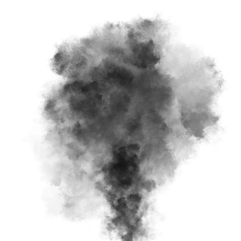 Rising Up Thick Black Smoke From A Fire Effect Isolated On Transparent