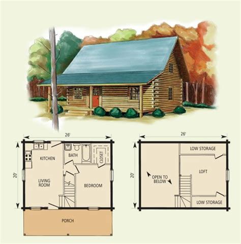 Cabin Floor Plans With Loft Hideaway Log Home And Log Cabin Floor