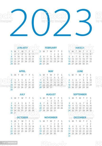 Ilustración De Calendario 2023 Ilustración Vectorial La Semana Comienza