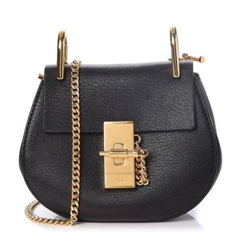 Chloe Grained Lambskin Nano Drew Shoulder Bag Black 249799 Fashionphile