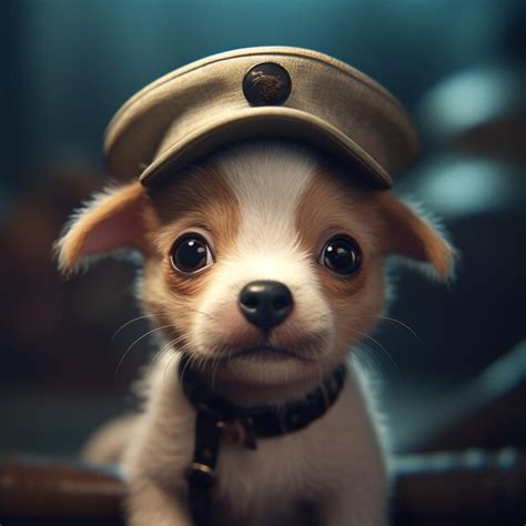 Premium Ai Image A Small Dog Wearing A Hat