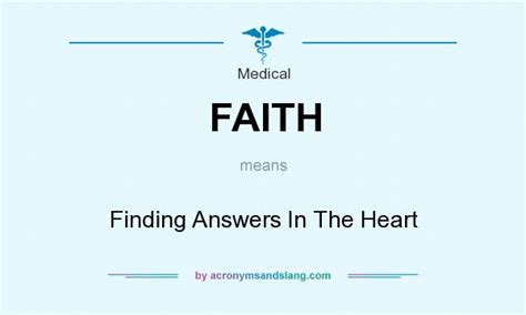 Faith Finding Answers In The Heart In Medical By