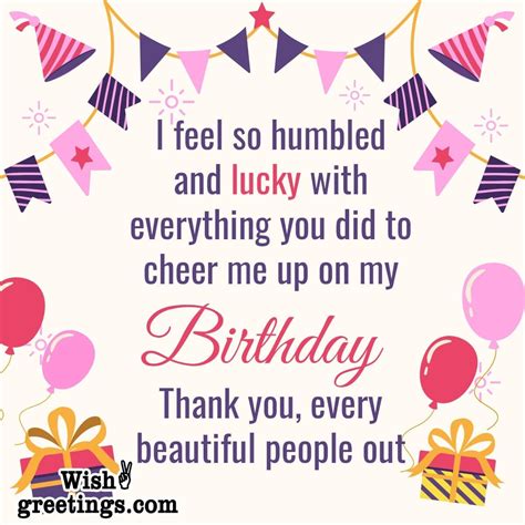 Thank You For Birthday Wishes On Facebook Wish Greetings