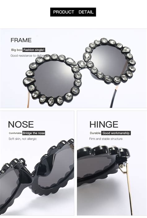 14332 Superhot Eyewear 2019 Luxury Brand Designer Sun Glasses Round Oversized Women Bling