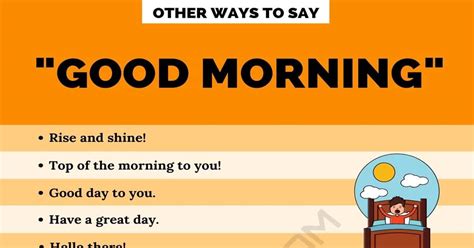 Creative Ways To Say Good Morning In English Esl