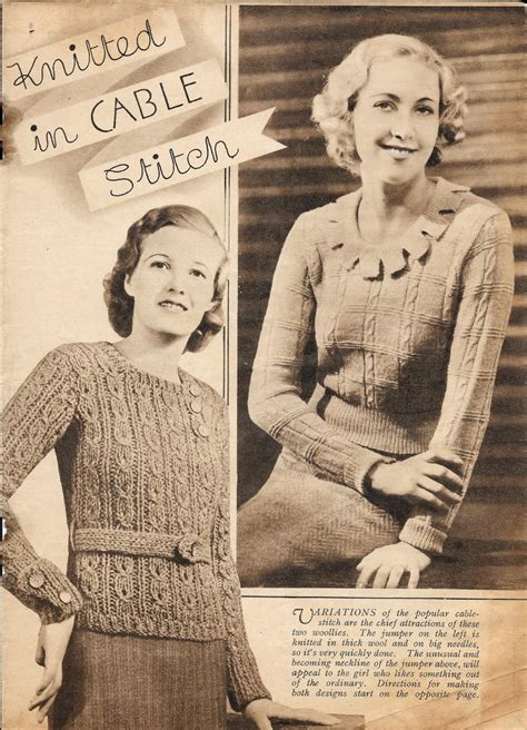 The Vintage Pattern Files 1930s Knitting Jumper In Thick Wool