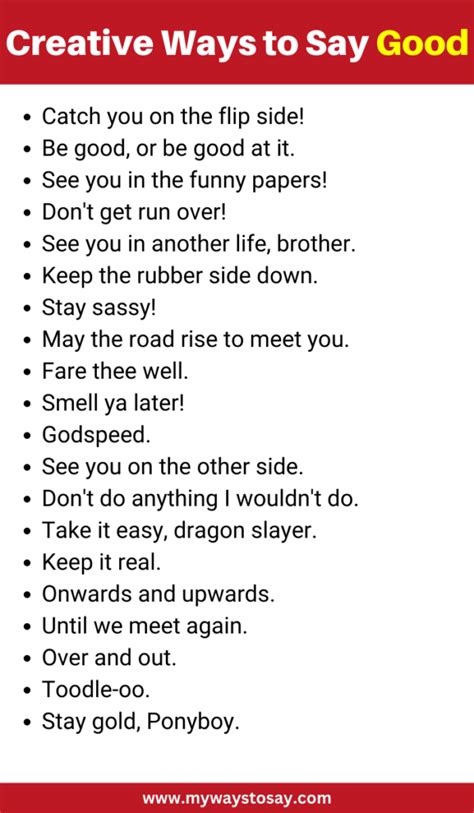 Creative And Funny Ways To Say Good