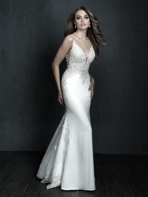 Recently brides magazine answered this question with a great visual showing the difference between a fit and flare, trumpet, and mermaid wedding gown: Sleeveless Fit And Flare Crepe Wedding Dress | Kleinfeld Bridal