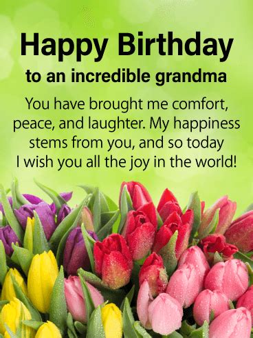 They play an important role in the family particularly these days, when ♥ to my beloved grandma, i wish plenty reasons to smile and a very warm happy birthday! To an Incredible Grandma - Happy Birthday Card | Birthday ...