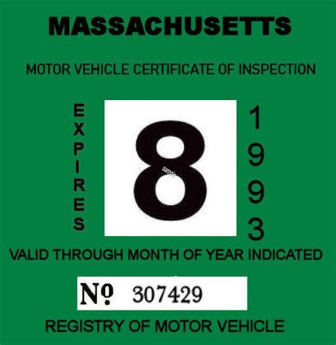 1993 Massachusetts Inspection Sticker Bob Hoyts Classic Inspection