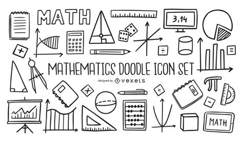 Mathematics Doodle Icon Set Collection Vector Download