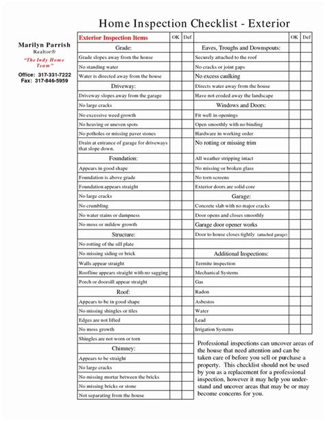 Home Inspection Form Template Best Of Home Inspection List Template