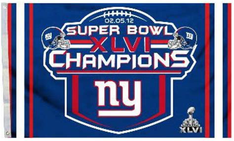 New York Giants Super Bowl Xlvi Champs 3x5 Banner Flag Nfl New York