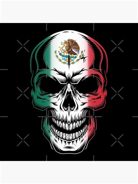 Mexico Flag Skull Poster By Goodspy Redbubble