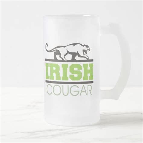 Irish Cougar T 16 Oz Frosted Glass Beer Mug Zazzle