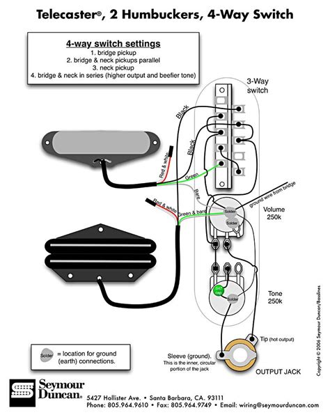 Tele Wiring Diagram 2 Humbuckers 4 Way Switch Telecaster Build