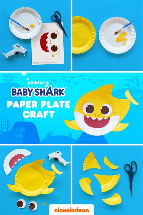 Paper Plate Shark Craft Template