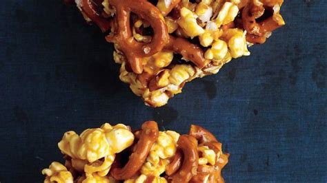 Chewy Caramel Popcorn And Pretzel Bars Recipe Yummly Recipe