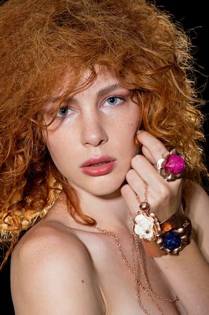 free photo ginger girl with big rings