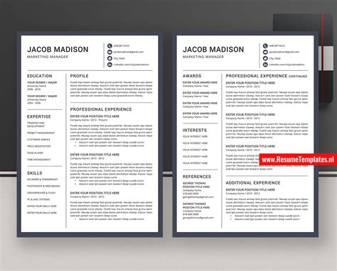 Create a cv online with cv builder and it. Professional CV Template / Resume Template, Cover Letter ...