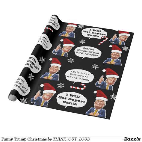 Funny Trump Christmas Wrapping Paper Christmas Wrapping