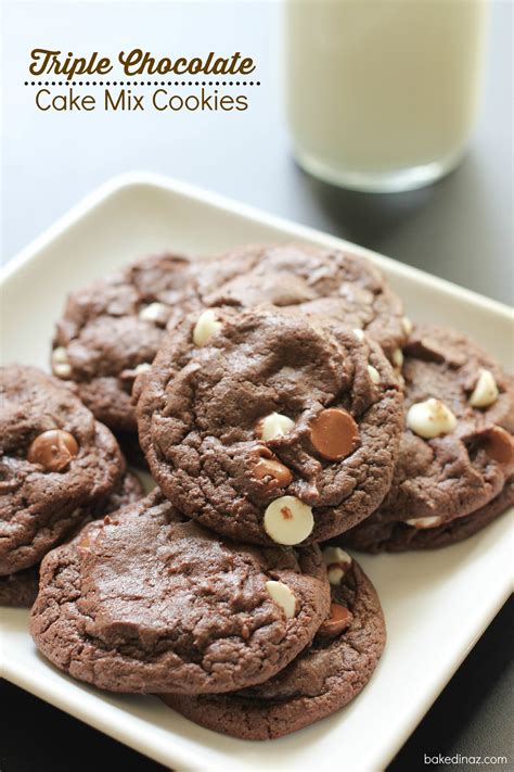 Triple Chocolate Cake Mix Cookies Baked In Az