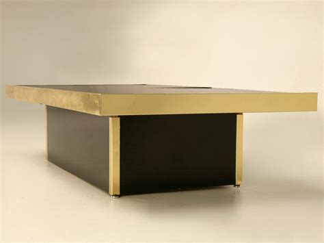 New duke round metal nesting coffee tables. Vintage French Modern Black and Brass Hidden Bar Coffee ...