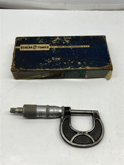 Scherr Tumico 0 1 Outside Micrometer 0001 Usa With Original Box Ebay