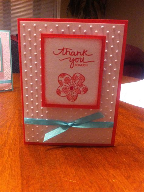 Thank You Card Made Using The Perfect Polka Dot Embossing Folder Card