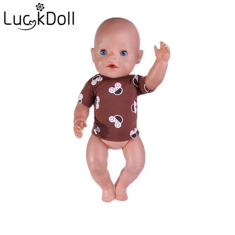 Luckdoll Tops For Doll Solid Color Printing T Shirt For 18 Inch Doll Or 43 Cm Doll Accessories