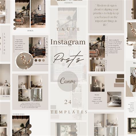 Minimalist Instagram Interior Design Templates Canva Social Etsy