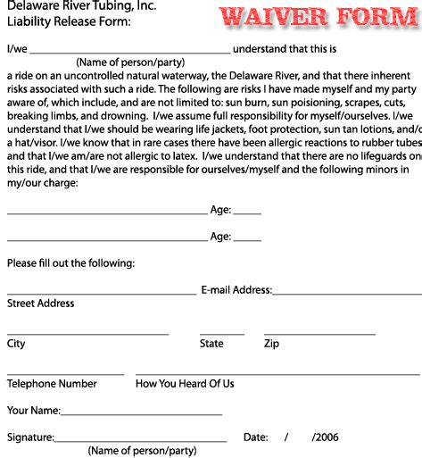 Free Printable Liability Waiver Forms Form Generic