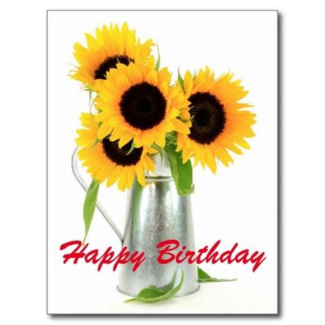 Happy Birthday Sunflowers Bouquet Postcard Zazzle Happy Birthday