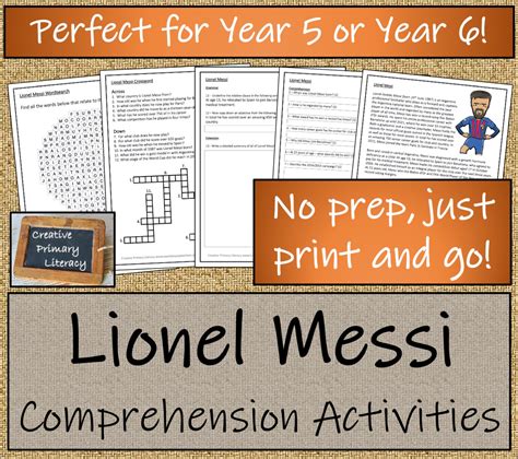 Year 5 Or Year 6 Lionel Messi Reading Comprehension Activity Teaching
