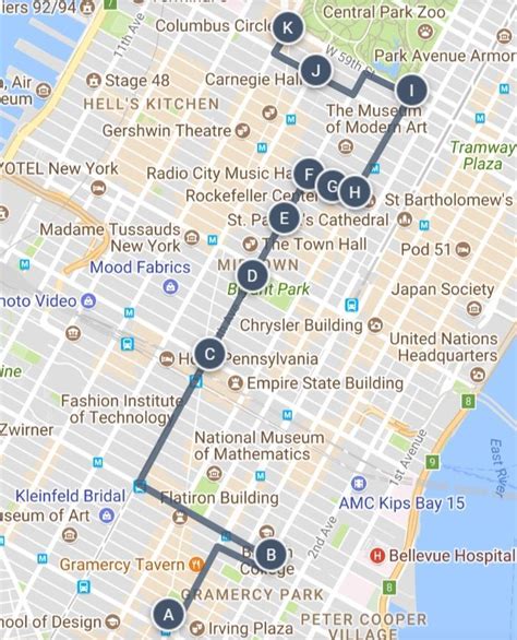 New York City Holiday Extravaganza Sightseeing Walking Tour Map And