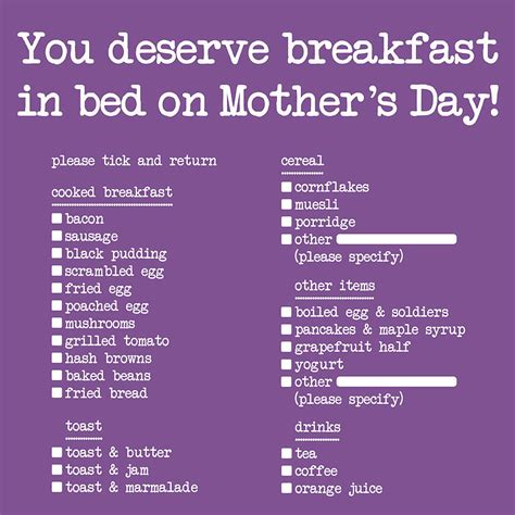 Breakfast In Bed Mothers Day Card By Edith Bob Notonthehighstreet