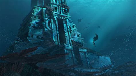 Underwater Temple Cathleen Mcallister Underwater City Water Temple