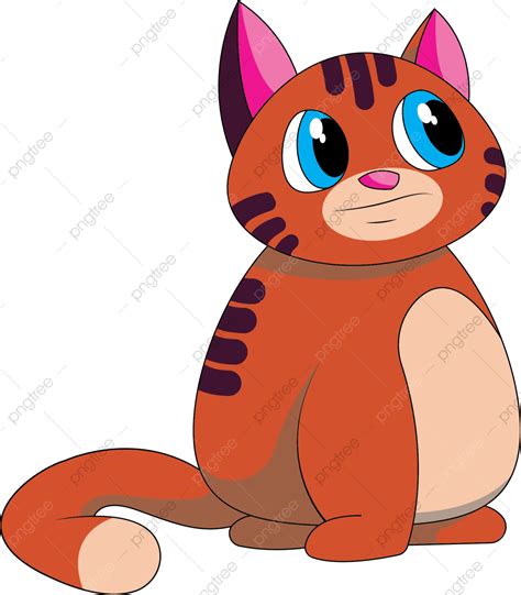 Gambar Kucing Kartun Lucu Oranye Kucing Kartun Imut Png Dan Vektor