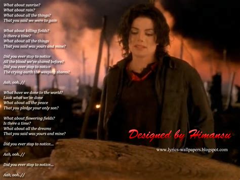 Letra De Michael Jackson Earth Song Ensino
