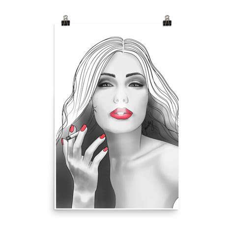 Poster Sexy Smoke Red Lips Etsy
