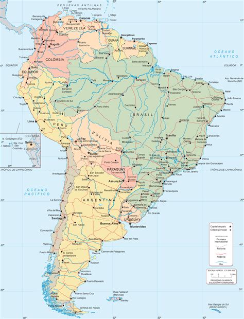 Mapa Politico Da America Mapa America Do Sul Mapa Da