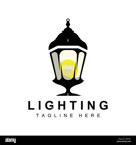 Street Lamp Logo Lantern Lamp Vector Lighting Classic Retro Design