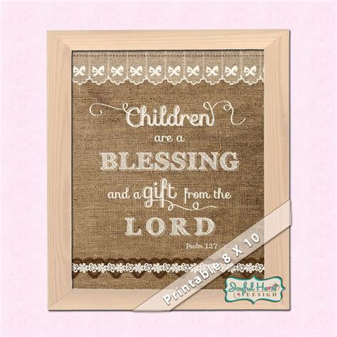 Incorporating bible verses into the baby shower is a beautiful way to start building a foundation on the lord. Burlap & Lace Nursery Art with Bible Verse by ...
