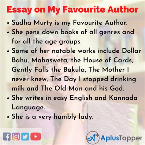 Essay On My Favourite Author My Favourite Author Essay For Students