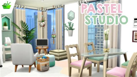 Pastel Studio 💕 Sims 4 Apartment Speed Build Youtube